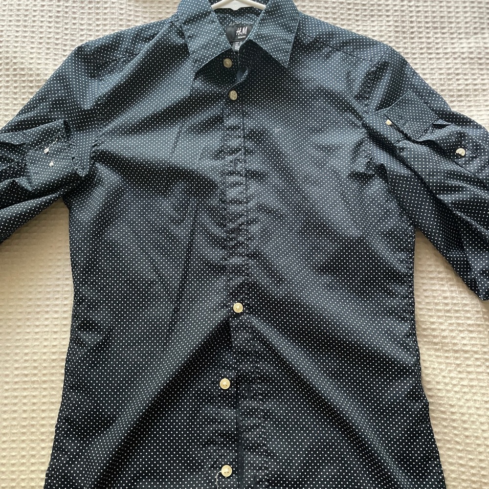 Dress shirt H&M XS blue white dot